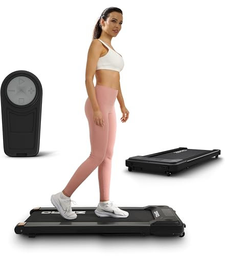 ZIPRO YOUGO Mini Laufband für Zuhause, Büro – Geschwindigkeit 1-6 km/h, Kompaktes Walking Pad bis 100kg, Klappbares Laufband mit Fernbedienung und Bluetooth, Stoßdämpfung, Unter dem Schreibtisch