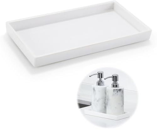 Bandeja Rectangular Bandejas para Cosméticos Blanco Bandeja Decorativa Bandeja Decorativa Rectangular para Guardar Perfume, Jabón, Cosas Pequeñas