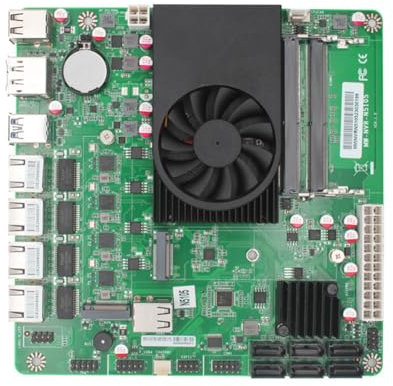 Soeudgh N5105 ITX NAS DIY Motherboard 4 Cores 4 Threads Low Power Consumption 4x2.5GbE 2xM.2 6xSATA Slot NVR N5105 Board Easy to Use