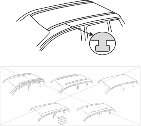 Mossa - Alu-Dachträger kompatibel mit Jeep Commander SUV (2006-2010) - schwarz Dachträger Dachgepäckträger - T-Profil 2