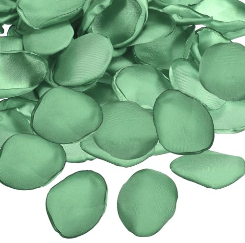 PATIKIL Petali di Rosa di Seta, 400 Pz Petali di Fiori Artificiali Petali di Rosa Finti per Matrimonio Spargimento Corridoio Sposa Decorazione Tavolo Notte Romantica, Verde Malachite
