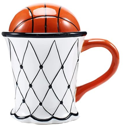 Taza de baloncesto, novedosa taza de baloncesto, novedosa taza, divertida taza de leche/taza de café/cuenco de sopa de cerámica, adultos, niños, fanáticos de los deportes, baloncesto