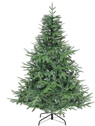 YITAHOME 152cm Premium Künstlicher Weihnachtsbaum, ca. 450 PE Spritzguss & PVC Spitzen, Naturgetreu Tannenbaum mit Klappsystem-Rahmen & Metallständer, Schnellaufbau für Zuhause Geschäfte, 152 x Φ75cm