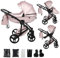 Junama Kinderwagen Diamond S Class 2in1 3in1 4in1 (02 - Rose, 2in1 mit Adaptern)