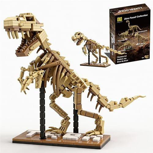 T-Rex Fossil Building Set Model Movable Joints 316Pcs Home Office Decor | LUXEBLOCKS T-Rex fossil diorama: movable joints, excavation-ready, home office decor, premium collectible gift for adults.