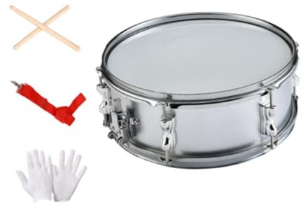Luwecf Rullante Da 14 Pollici Strumento Musicale per Adulti Regali per Le Festività, Silver 14 Inch