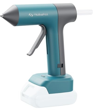 Tilswall Akku-Heißklebepistole für Makita 18 V/20 V Akku, Heißklebepistole in voller Größe, 90 s schnelles Vorheizen, mit 10 Stück 0,43 Zoll Klebesticks (Batterien nicht im Lieferumfang enthalten)