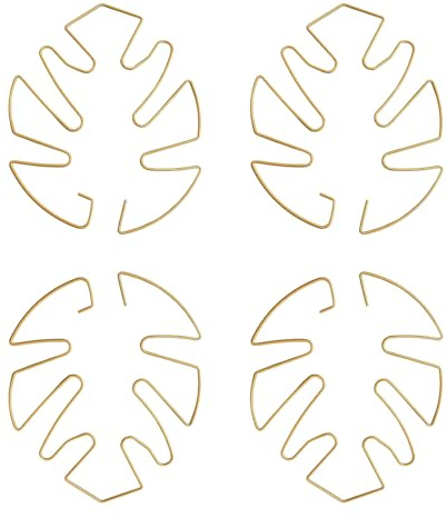 KLINNA 4er Set Pflanzenstütze zur Unterstützung von Pflanzen – Eleganter Pflanzen Stütze mit Blatt-Design für Zimmerpflanzen, Rosen & alle Blumen – Einfach Montiert für Garten & Haus（Gold）