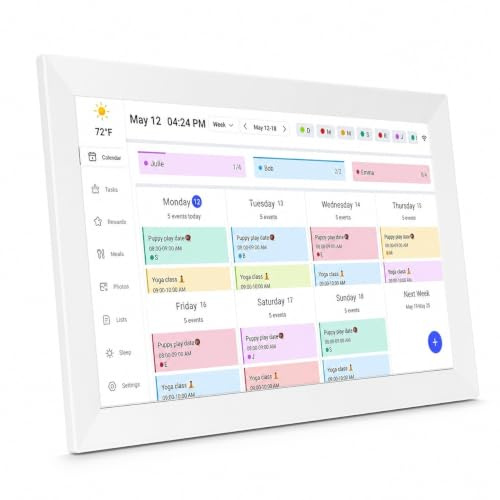 Elprico Digitaler Familienkalender 15,6 Zoll, WLAN Wandplaner mit 1080p Touchscreen, Smart Display für Familienorganisation 32GB Bilderrahmen EU Stecker
