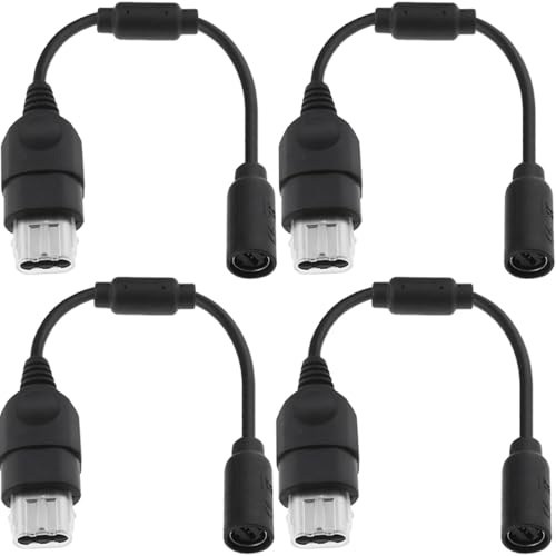 HAAMNING7 Breakaway Cable Adapter Cord for Xbox-Original Controller, Controller Cable Compatible with for Original xbox, for Duke Controllers (4 Pack, 25cm/10)