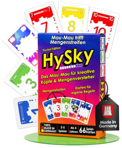 HySky Pocket Zahlen Lernen Lern- & Kartenspiel für Kinder ab 4 Jahren | Zahlen und Mengen spielerisch verstehen – nach dem Mau-Mau-Prinzip. Für Vorschule und Schulanfang, Made in Germany.