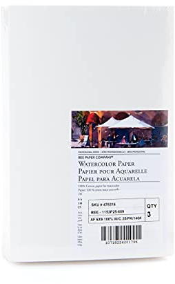 Bienenpapier, 15,2 x 22,9 cm, Aquarellpapier, 63,5 kg, 50 Blatt