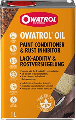 OWATROL® Rostschutz Öl [1Liter]- Für Metalle, Kunststoff, Glas, Holz, Farben & Lacke- Rostumwandler mit Grundierung Auto- Rostschutzgrundierung- Rostumwandler Kfz- Rust Converter- Grundierung Metall