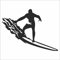 INDIGOS UG Aufkleber - Autoaufkleber - JDM - Die Cut - Surfer Surfing Surf Decal Auto Window Laptop Sticker - schwarz - 119mmx88mm