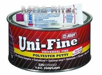 HB Body 225 Uni-fine 2K Polyester Filler 750ml / Stopper 30g Easy To Sand With P150-400 Suitable For Plastic Bumpers & Polyester Substrates