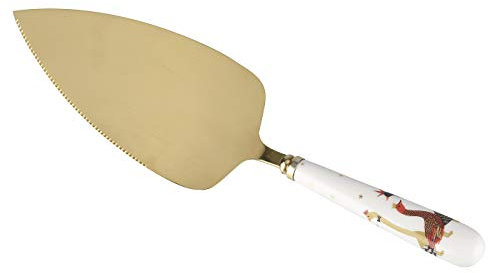 Portmeirion Home & Gifts SMGE1104-XG Cake Slice Single, White/Gold