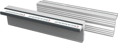 Scangrip Magnet-Schonbackenpaar N 120 mm 06.0120 (für Schraubstöcke Zubehör Magnet-Schutzbacke Riffelbacken Schonbacken Schraubstockbacken) Backenbreite: 120 mm