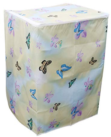 Housse de Protection pour Machine à Laver Charge par Le Haut Lave-Linge Sèche-Linge Étanche Imperméable avec Fermeture à glissière Motif de Fleurs 55 × 58 × 87cm