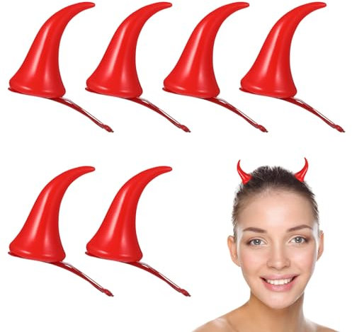 minkissy 4 stücke teufel horn haarspangen halloween cosplay haarschmuck haarnadel für kinder erwachsene maskerade party (rot)