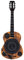 Beatfoxx GT-25 Chuck Plattenspieler in Gitarrenform - Vertikal Retro Vinyl Turntable mit Riemenantrieb - Schallplattenspieler mit Bluetooth und AUX - 3 Geschwindigkeiten (33, 75 und 78 RPM) - Braun