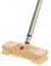 Schrubber mit Stiel, Teleskopstiel Schrupper aus Holz mit Naturborsten, Ideal für die Reinigung von Boden, Bodenbürste, Fliesen, Balkon, Terrasse, Garten, Außen, Innen, Aussenbereich, Aussen