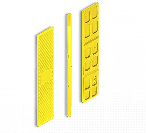 DOJA BARCELONA | Cales de Vitrage 4mm | Jaune | 100 Pcs | Blocs d'Écartement en Plastique, Entretoise Polypropylene | Plaques d'Espacement avec Points de Rupture pour Rangement, Équilibrage...