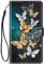 ChoosEU Case for iPhone 13 / iPhone 14 Wallet Case Leather Case with Magnetic Closure Card Slot Holder Flip Cover Design Shockproof Phone Case for iPhone 13/14 - Gold Butterfly