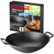FLAMMBURO BBQ-SYSTEM Wok Ø 36 cm - Fonte avec revêtement en porcelaine émaillée - Pour légumes et viandes - Diamètre 36 cm - Compatible avec les fabricants renommés