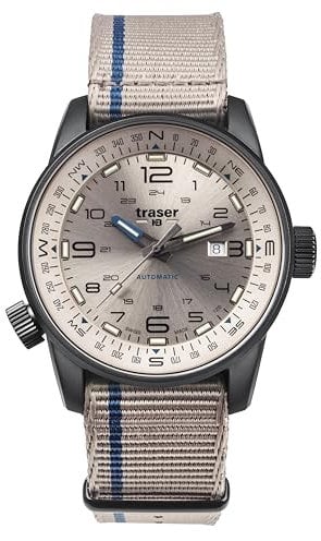 Traser Herren Analog Schweizer Automatikwerk Uhr mit Textil Armband 110454