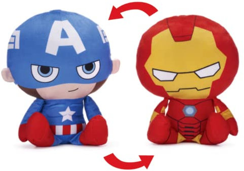 Avengers Marvel Reversible 10/ 25cm Plush Soft Toy Iron/Captain
