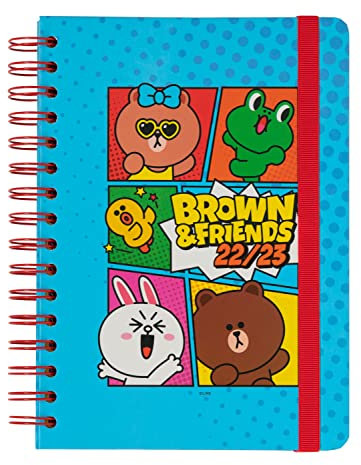 Grupo Erik Schulplaner 2022 2023, Line Friends Schulkalender 2022 2023, Kalender für die Schule, Wochenplaner 12 Monate A5 Format