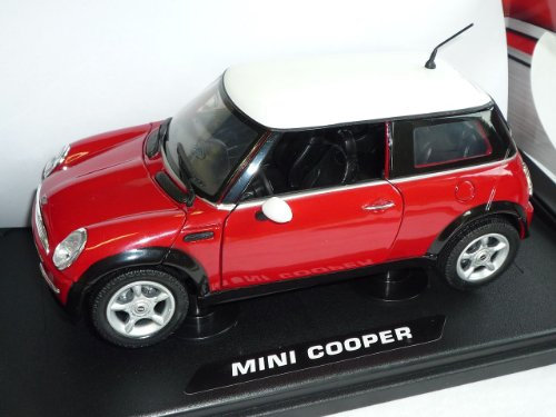 Motormax Mini Cooper New 2001-2006 Rot Weisses Dach 1/18 Modellauto Modell Auto