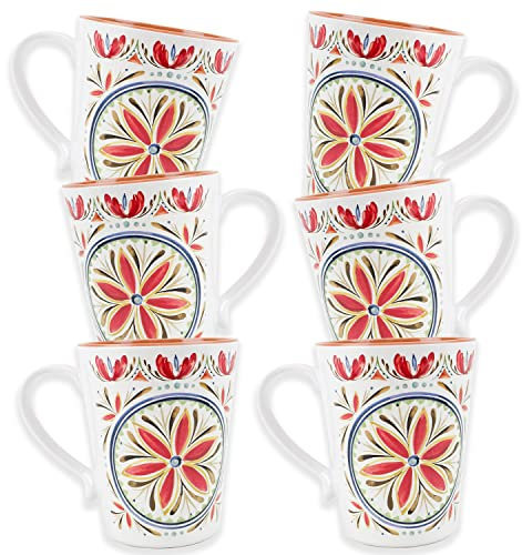 Auntie Morags Purely Home Rio Medallion Melamine/Plastic Outdoor/Camping/BBQ Mugs (Mediterranean, 6)