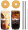 24oz Wide Mouth Mason Jar Drinking Glasses, Reusable Boba Cup - Smoothie and Iced Coffee Cups with Lids and Straws