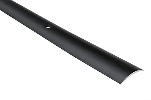 Effector Übergangsleiste zum Schrauben, 180 cm, 30x5 mm, Schwarz, Übergangsprofil Höhenausgleich, Eloxiertes Aluminium Winkelprofil, Gewölbt Türschwellen Leiste