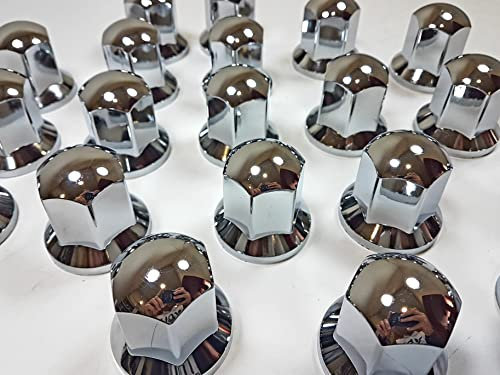 20 x Radmutterabdeckung Kunststoffkappen Chrom Lange 32mm LKW Kappen