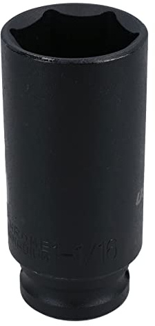 1-1/16in Double Deep Impact Imperial SAE Socket 1/2in Drive 6 Sided Single Hex