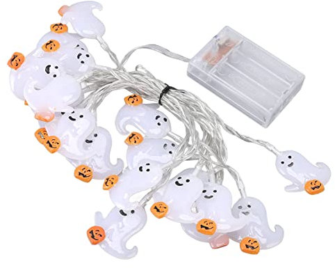 Geister-Lichterketten Halloween-Lichterketten 3 Meter LED Dauer- und Blinkmodus Geister-Dekorations-Lichterketten Batteriebetriebenes warmes Licht für Halloween-Partys im Innen- und Außenbereich