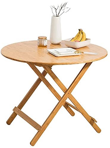 Klappbarer runder Tisch Bambus-Klapptisch Bambus-Klapptisch für rundes Zelt für Camping-Picknick im Freien oder Innenmöbel geeignet für Partys (Color : Wood Color, Size : 60 * 60 * 50cm) marriage