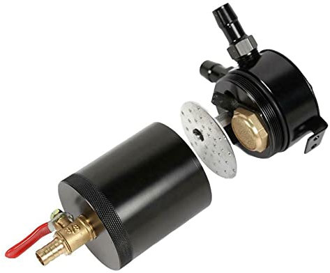 Josenidny Universal Oil Catch Can Serbatoio in alluminio a 2 porte con valvola di scarico Parti del serbatoio del carburante