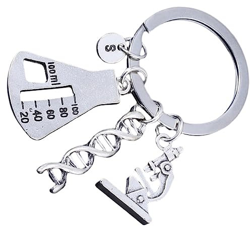 Wissenschafts-Schlüsselanhänger Biologie Chemie Wissenschaft Lehrer Abschluss-Schlüsselanhänger Schmuck Mit Wissenschaftlicher Ausrüstung