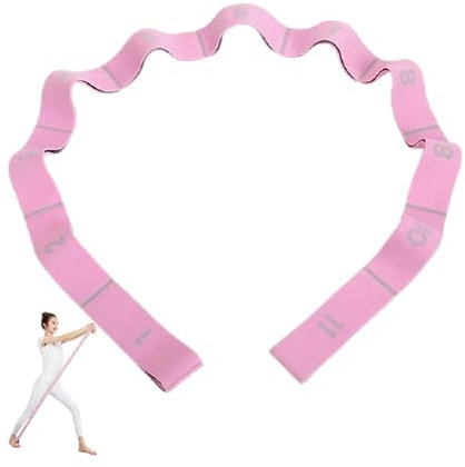 GIMIRO Fitness-Gummiband Segmentiertes Widerstandsband für Yoga Pilates Tanz Stretchband Rehabilitations Spannband (Pink - 11 Loops)