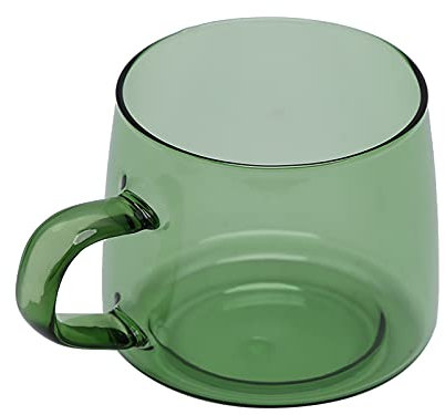TOPINCN Coffee Cup Borosilicate Drink Household Mouth Mug Handle with Transparent Water Card for Crystal Glass Irish Coffee Glasses (Green)