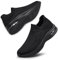 Womens Walking Shoes Non Slip Running Shoes Breathable Workout Shoes Slip On Trainers Size 7 All Black