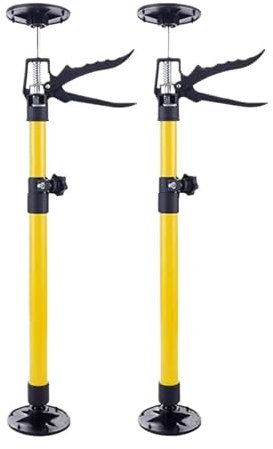 SSIMOO 1/2Pcs Steel Support Rod Third Hand Cabinet Jacks Drywall Construction Tool Load 100kg Adjustable Quick Telescopic Support Pole (Color : 2PC - Long)