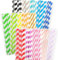 Gcardist Lot de 150 pailles en papier jetables biodégradables écologiques à rayures arc-en-ciel (15 couleurs)