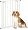PawHut Pressure Fit Dog Stair Gate No Drilling Safety Gate Auto Close for Doorways, Hallways, 74-80cm Adjustable, 94cm Tall, White