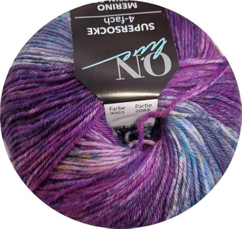 ONline Supersocke Sort. 361 Merino Extra Fine Color 100g 3003 - violett/apricot/flieder