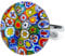 miyou - Bague en argent en verre de Murano - Bague en verre vénitien - Bague réglable - Argent 925 - Bijoux faits main
