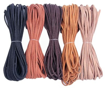 FSSTUD 50m 2.6mm Faux Suede String Artificial Leather Cord Thick Suede Lace Cord Vegan Leather String Rope Jewelry Making String Bracelet Craft Cord